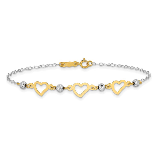 Gold Polished Heart Bracelets