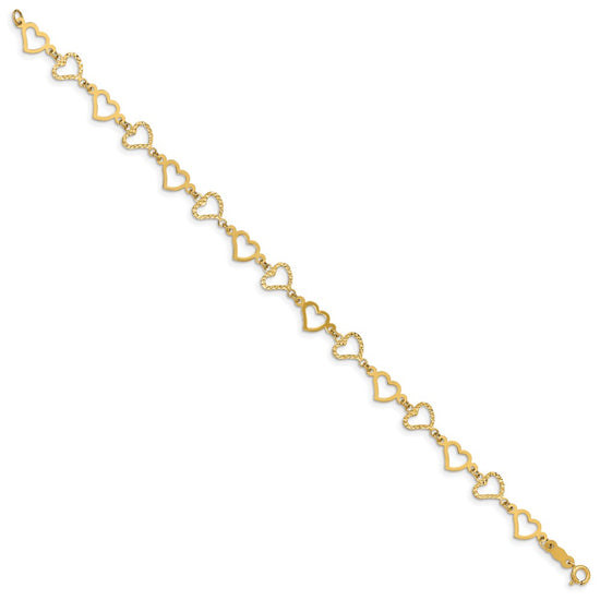 Gold Polished Heart Bracelets