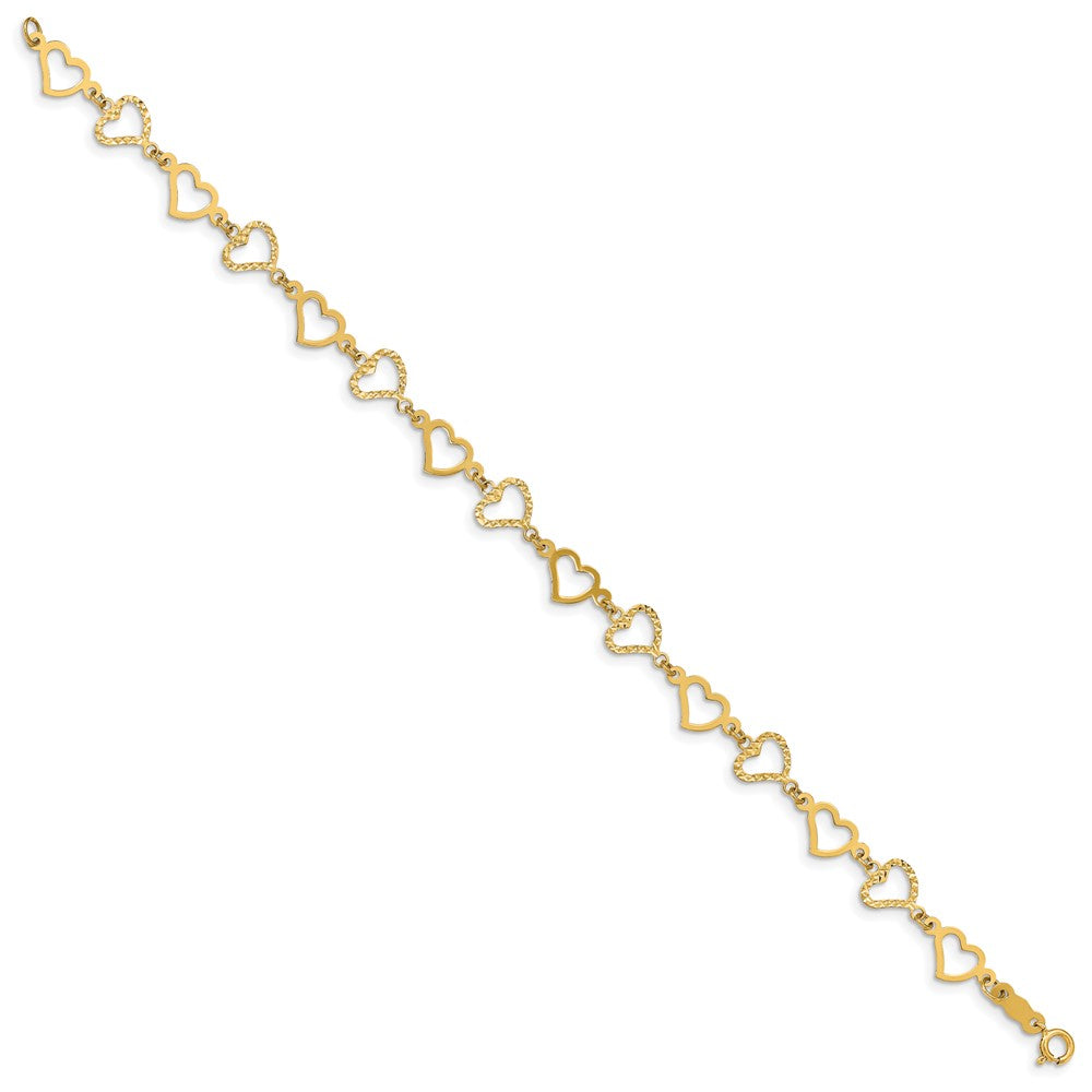 Gold Polished Heart Bracelets