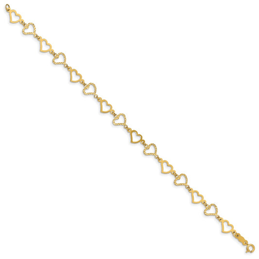 Gold Polished Heart Bracelets