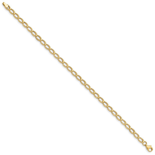 14K Polished Oval Open Link 7.5 inch Bracelet