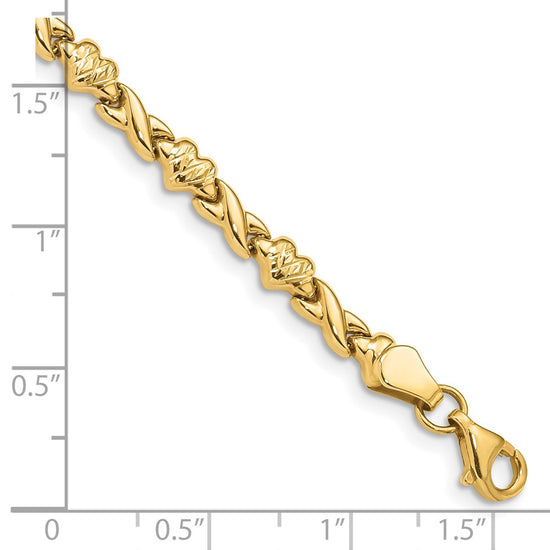 Gold Polished Heart Bracelets