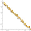 14K Polished and Textured Sea Life 7.25 inch Bracelet