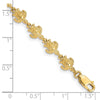 14K Polished and Textured Turtle 7 inch Bracelet