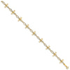 14K Diamond-cut Open Cross 7.5 inch Bracelet