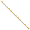 14K with White Rhodium Diamond-cut Claddagh Polished Link 7.25 inch Bracelet