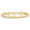 14K with White Rhodium Diamond-cut Claddagh Polished Link 7.25 inch Bracelet