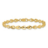 14k Polished 4.75mm Diamond-cut Leaf 7 inch Bracelet