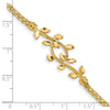 14K Polished Leaves and Bismark Chain 7 inch Bracelet