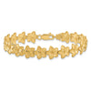 14K Brushed and Diamond-cut Plumeria Floral 7.25 inch Bracelet