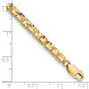 14K Polished 4mm Diamond-Cut Squares 7.25 inch Bracelet