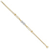 14K Two-tone Polished Diamond-cut Infinity Symbol 2-Strand 7.5 inch Bracelet