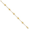 14K Brushed and Polished Puffed Hearts 7 inch Bracelet