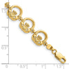 14K Claddagh Circle Link 7.25 inch Bracelet