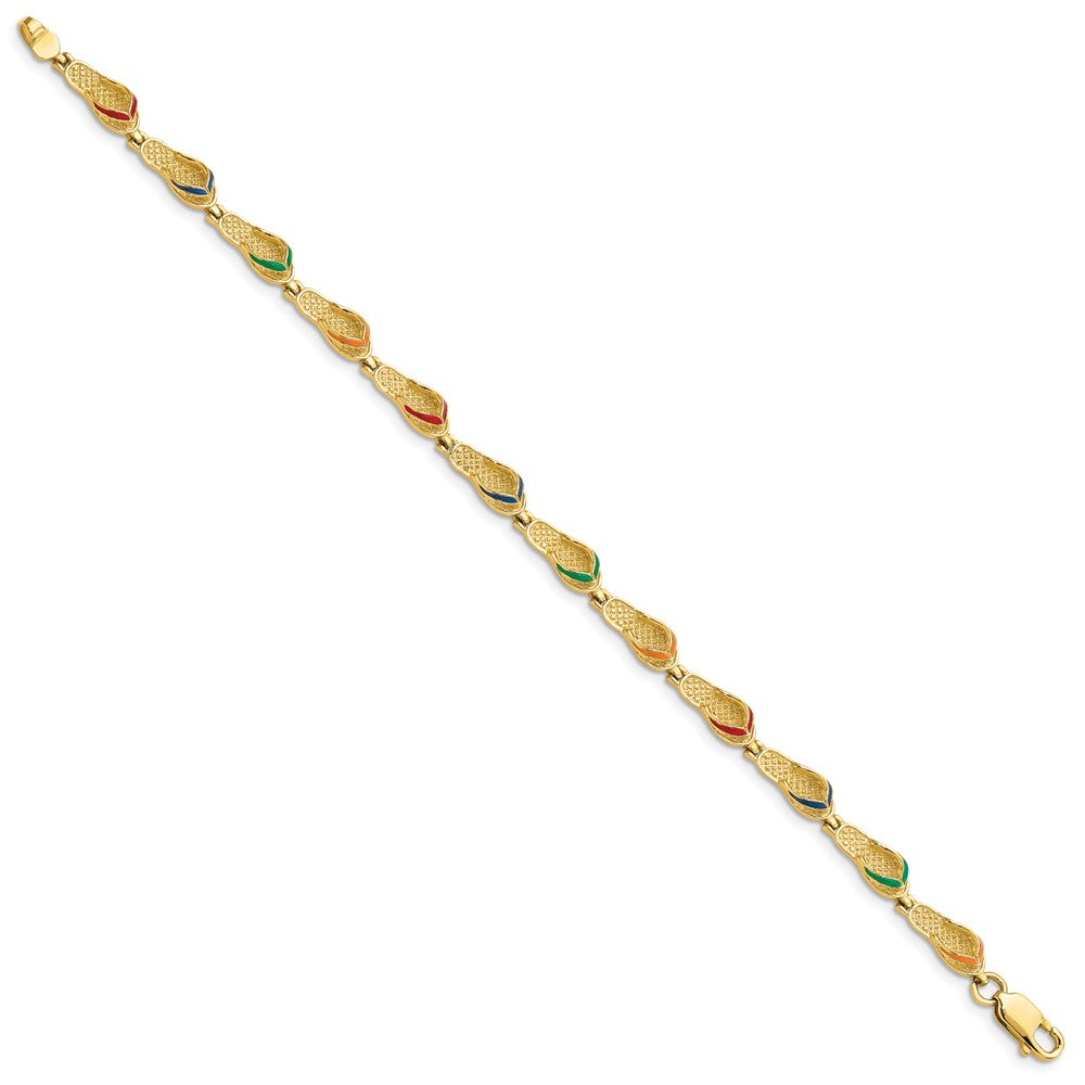 Gold Textured Flip Flop Bracelets