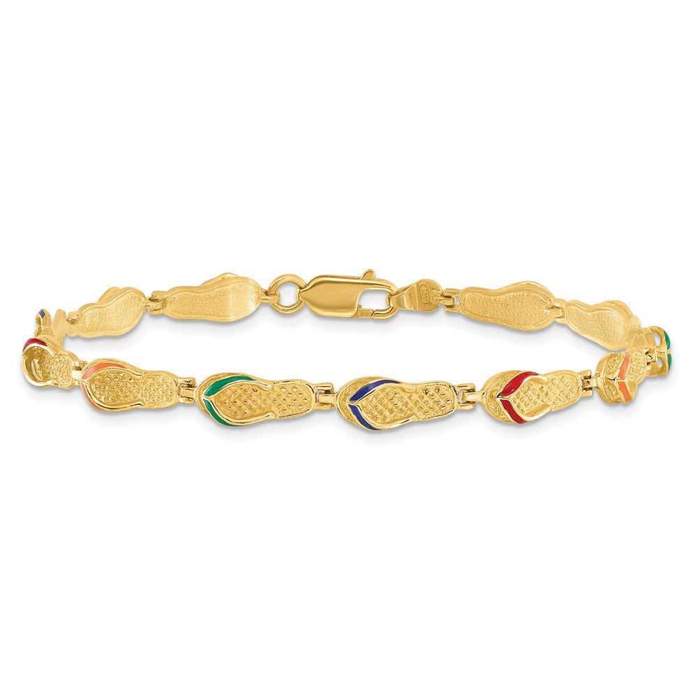 Gold Textured Flip Flop Bracelets