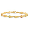 14k Red/Blue/Green/Orange Enameled Flip Flop 7.25 inch Bracelet