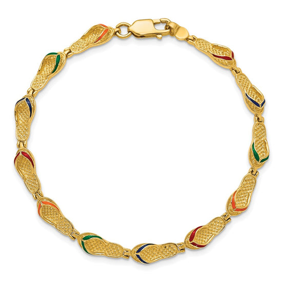 Gold Textured Flip Flop Bracelets
