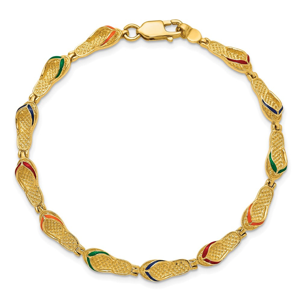 Gold Textured Flip Flop Bracelets