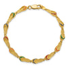 14k Red/Blue/Green/Orange Enameled Flip Flop 7.25 inch Bracelet
