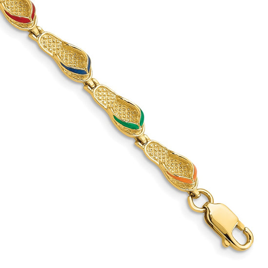 Gold Textured Flip Flop Bracelets