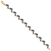 14k Blue Enameled Dolphin 7.25 inch Bracelet