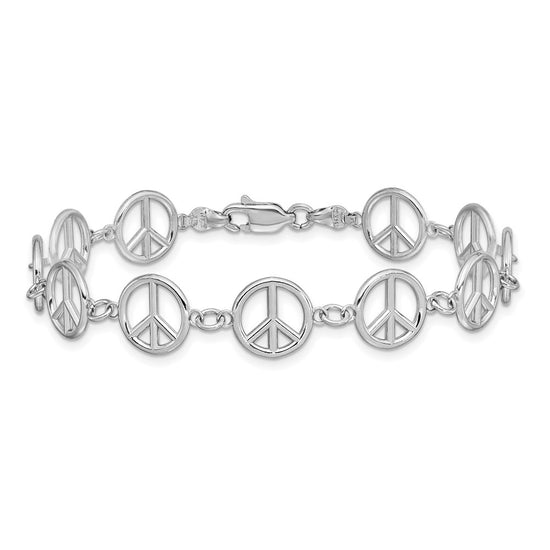 Gold Polished Peace Sign Bracelets