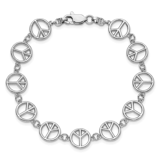 Gold Polished Peace Sign Bracelets