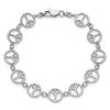 14k White Gold Polished Peace Sign 7.5 inch Bracelet