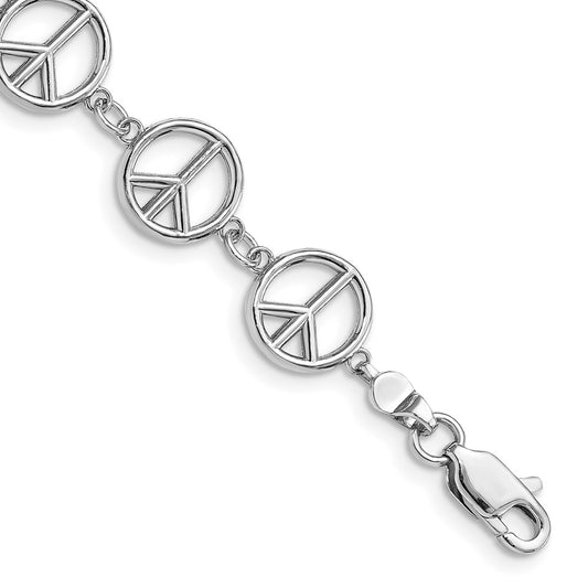 Gold Polished Peace Sign Bracelets