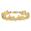 14k Polished Dolphin and Waves 7.5 inch Bracelet