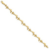 14K Polished and Textured Dolphin and Starfish 7.5 inch Bracelet