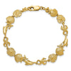14K Polished Dolphin and Sea Shells 7 inch Bracelet