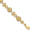 14K Polished Starfish and Sand Dollar 7 inch Bracelet