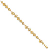 14k Polished Assorted Sea Shells 7.25 inch Bracelet