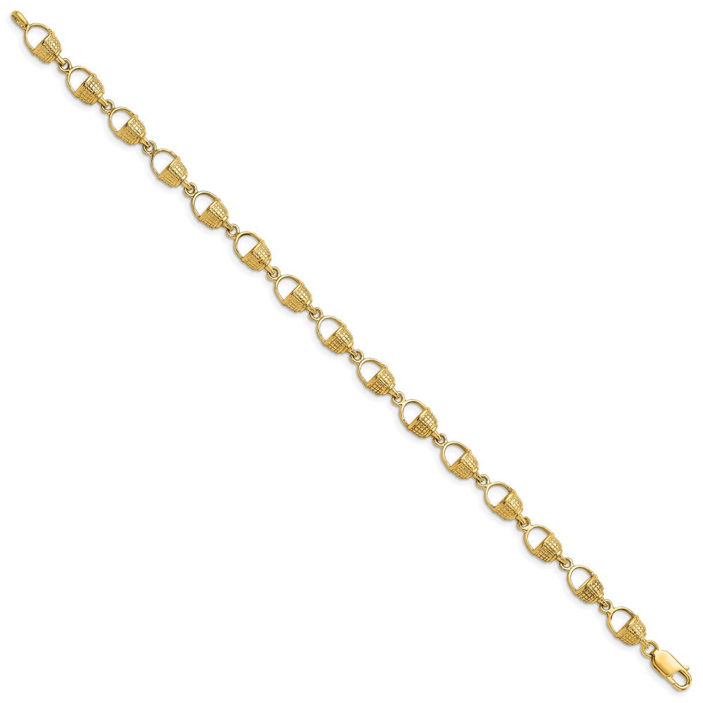 14k Polished Nantucket Basket 7.25 inch Bracelet