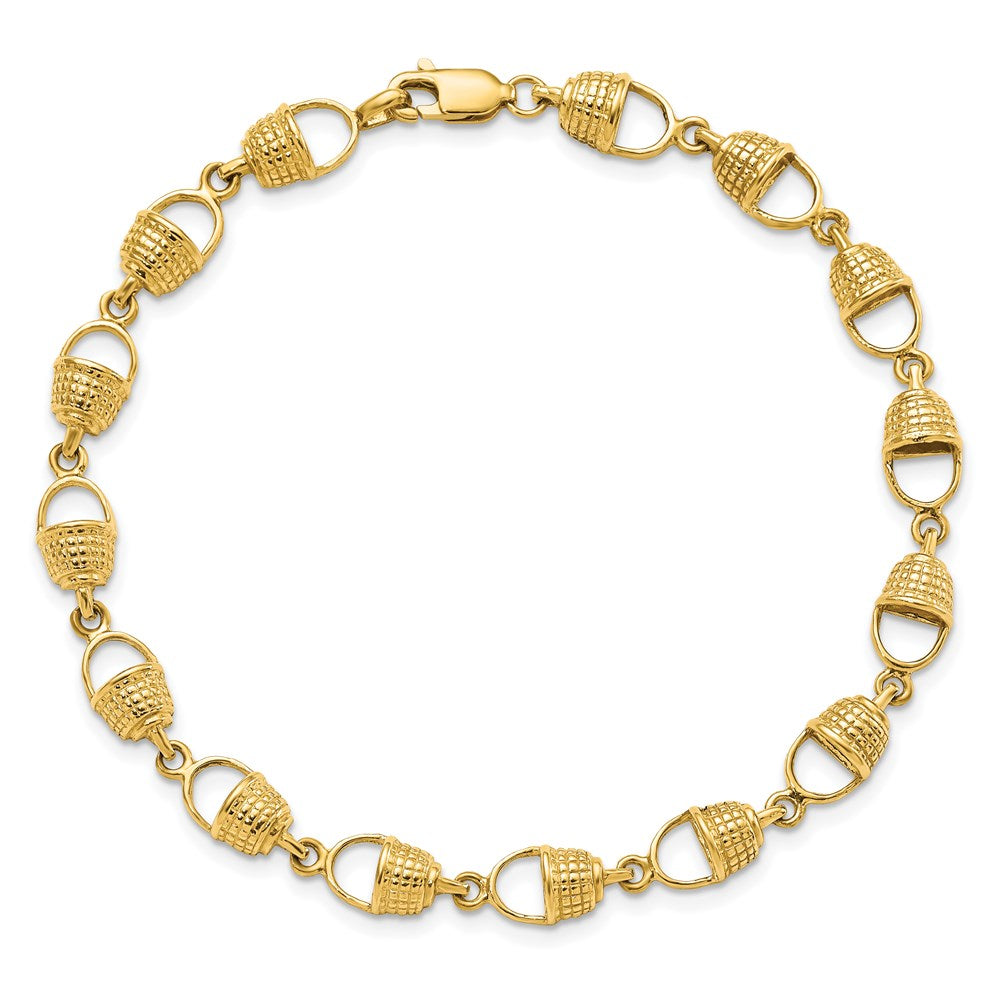 14k Polished Nantucket Basket 7.25 inch Bracelet