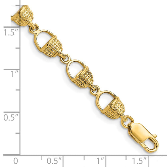 14k Polished Nantucket Basket 7.25 inch Bracelet
