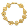 14k Polished Assorted Sea Shells 7.25 inch Bracelet