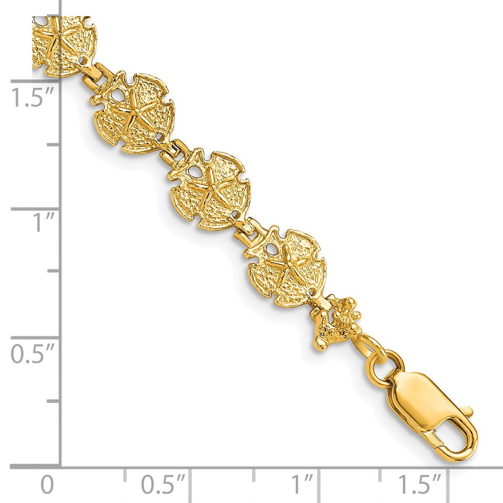 14k Textured Sand Dollar 8 inch Bracelet