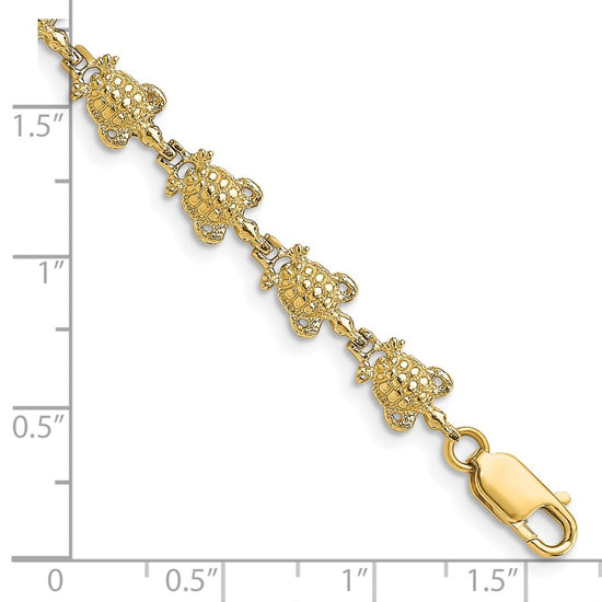 14k Polished Turtle 7.25 inch Bracelet