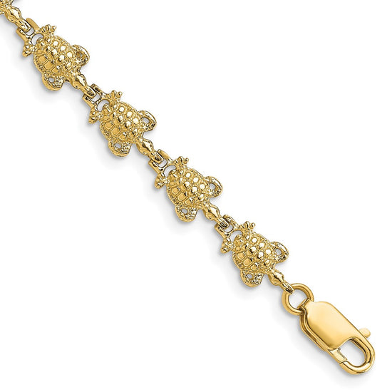 14k Polished Turtle 7.25 inch Bracelet