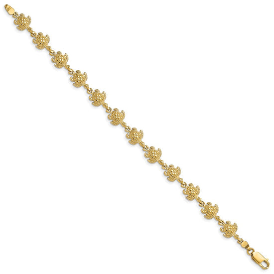 14k Polished Turtle 7 inch Bracelet
