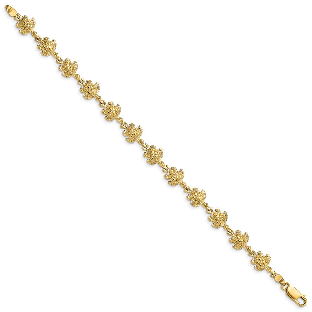 14k Polished Turtle 7 inch Bracelet