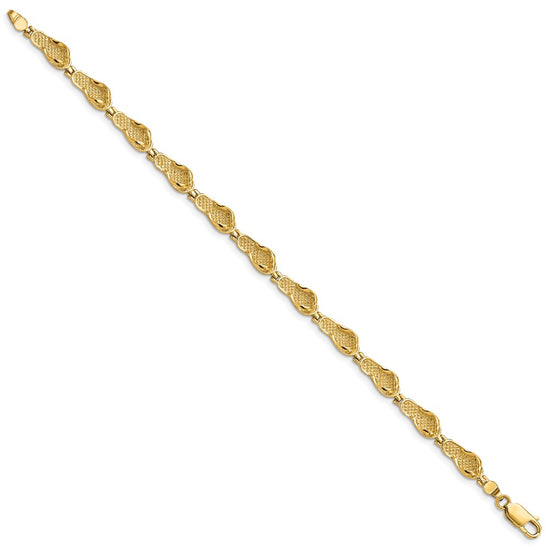 14k Polished Flip Flop 7 inch Bracelet