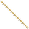 14k Polished Whale Tail 7 inch Bracelet