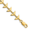 14k Polished Whale Tail 7 inch Bracelet