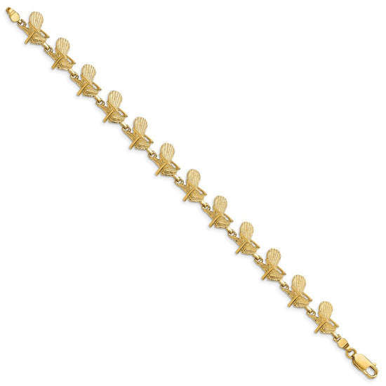 14k Polished Beach Chair 7 inch Bracelet