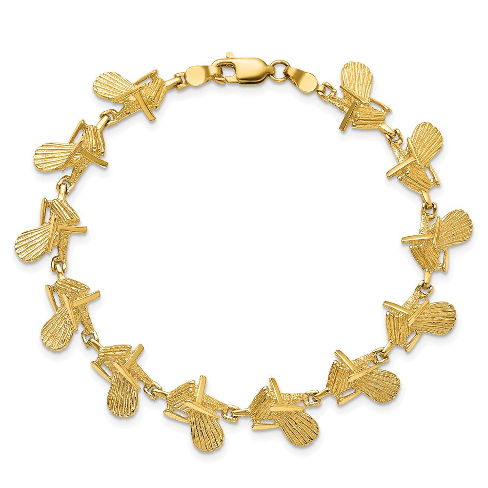 14k Polished Beach Chair 7 inch Bracelet
