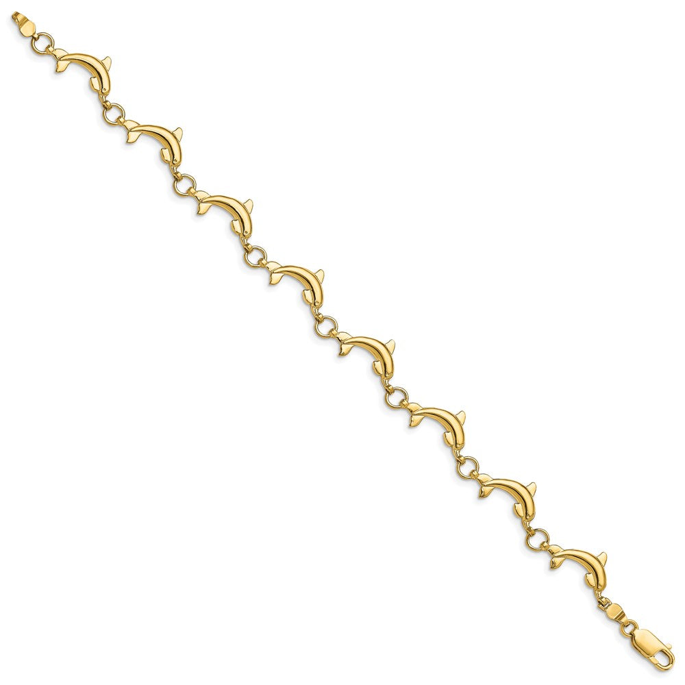 Gold Polished Dolphin Bracelets